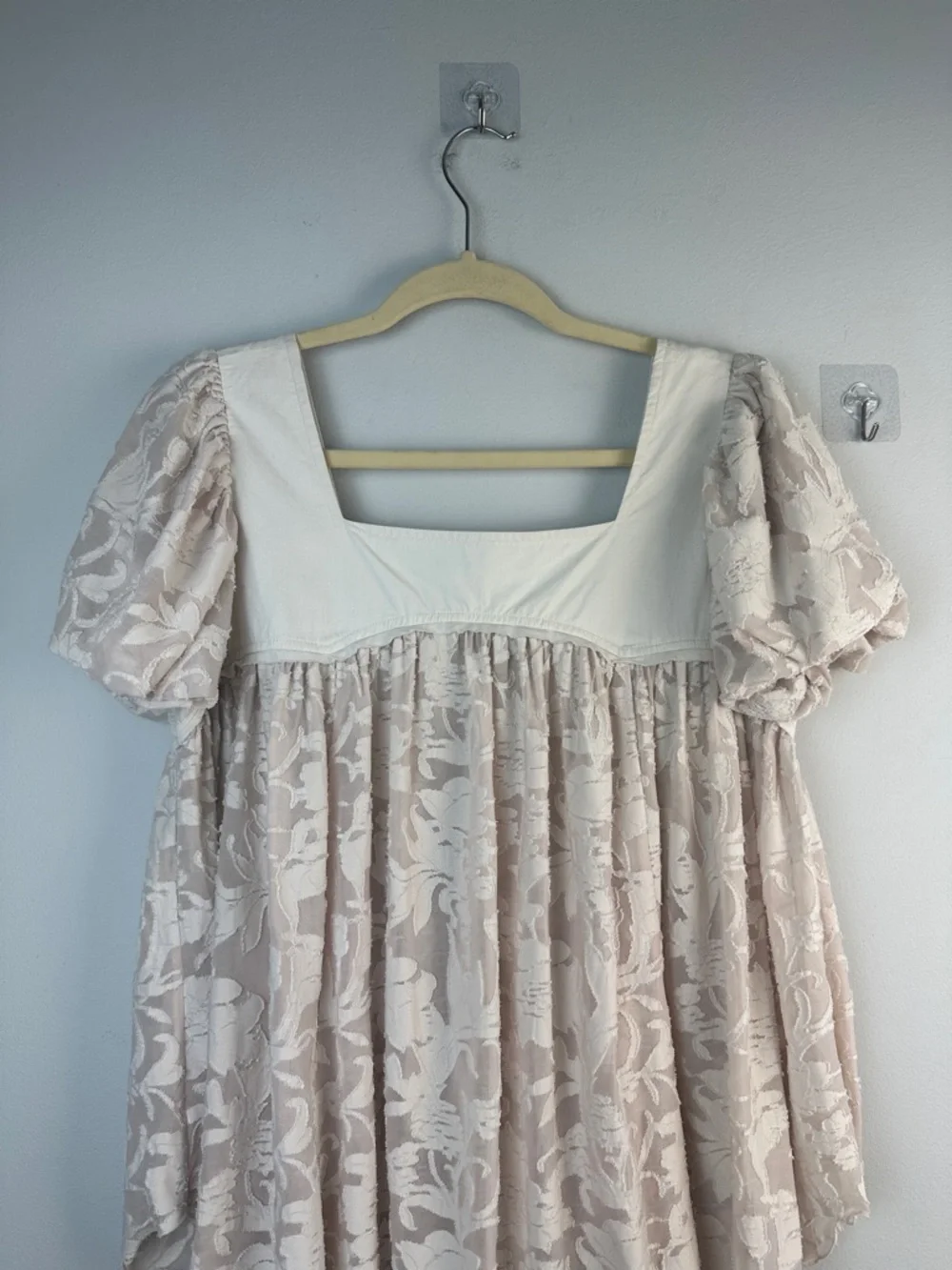 Free People Sunset to Sunrise Blouse in Champagne Dream Lace Babydoll Top Medium